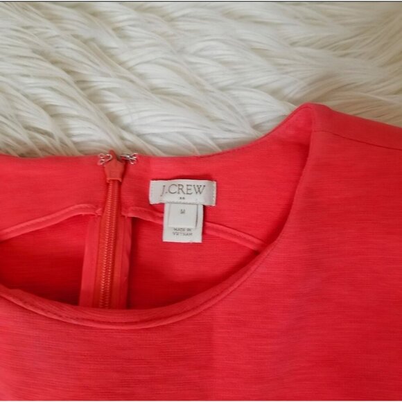 J. Crew Coral Sleeveless Mini Dress | Hidden Pockets Tailored Fit Size M - Picture 4 of 12